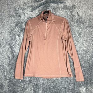 Lukka Lux 1/4 Zip Pullover Activewear Top Womens Medium Pink Performance